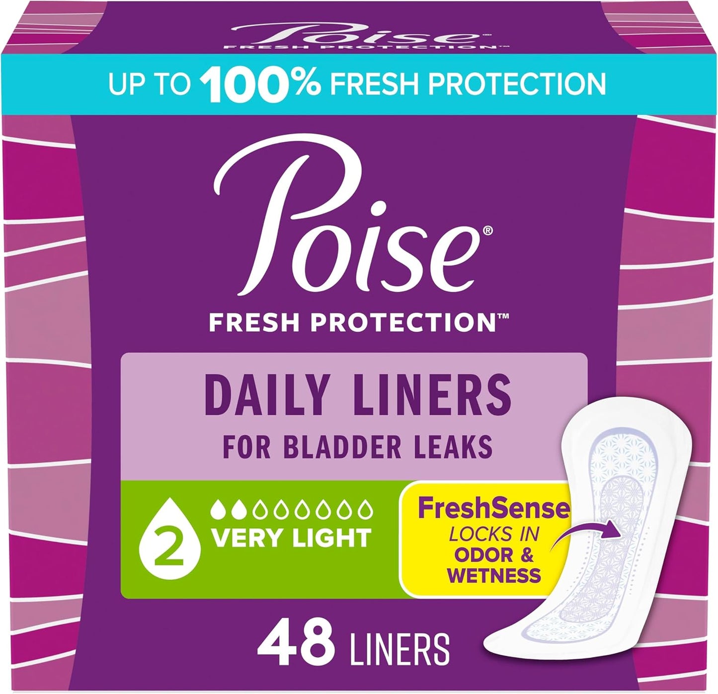 POISE PANTY LINER VERY LIGHT REGULAR 48 pack of 4