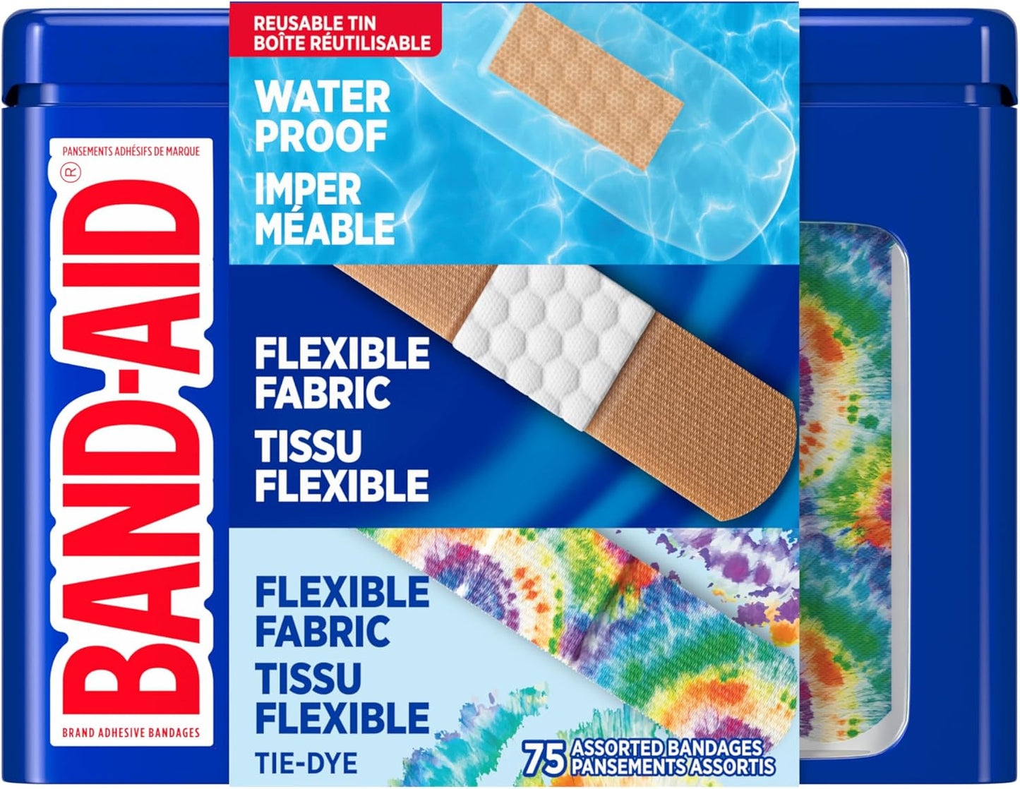 BAND-AID TIN ASSORTED BANDAGES 75