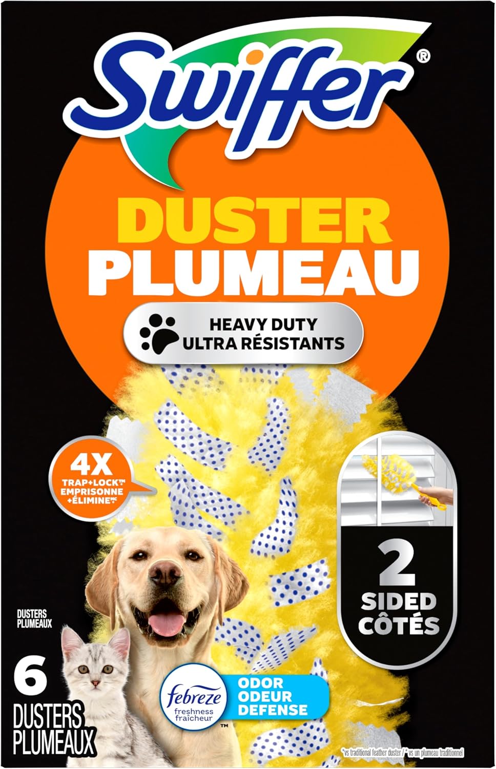 SWIFFER HEAVY DUTY DUSTERS DEFENSE ODOR 6 pack of 4