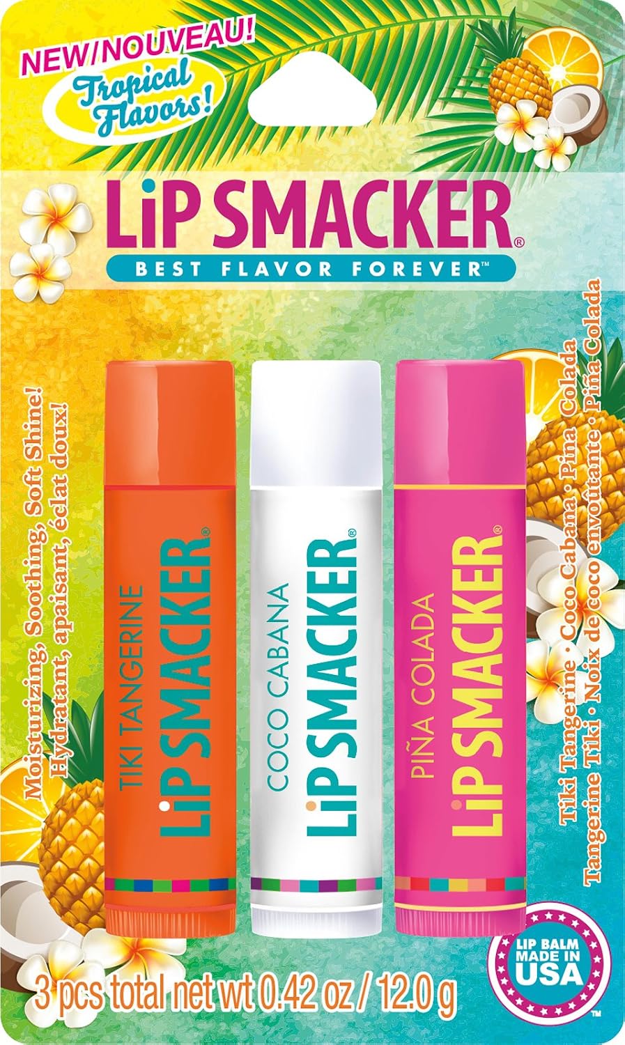 LIP SMACKER LIP BALM TRIO TROPICAL FEVER pack of 2