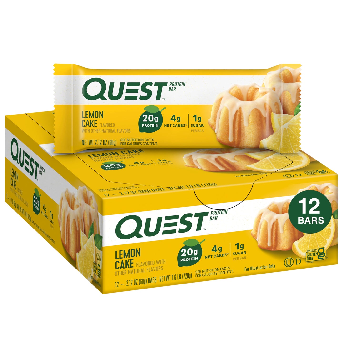 Quest Quest Bar, Lemon Cake, 12/box