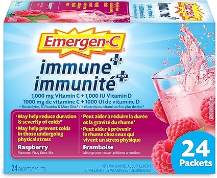 EMERGEN C IMMUNE PLUS RASPBERRY BAG 24 POWDER PACKET