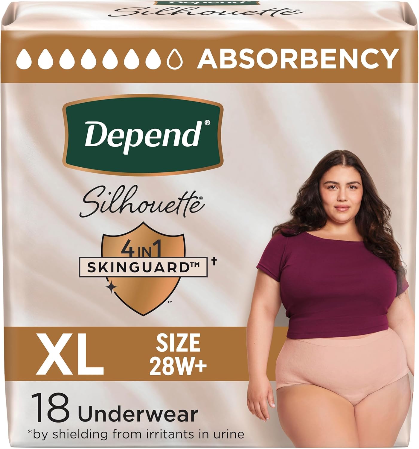 DEPEND UNDERWEAR INCONTINENCE WOM MAX ABS XL 18 pack of 2
