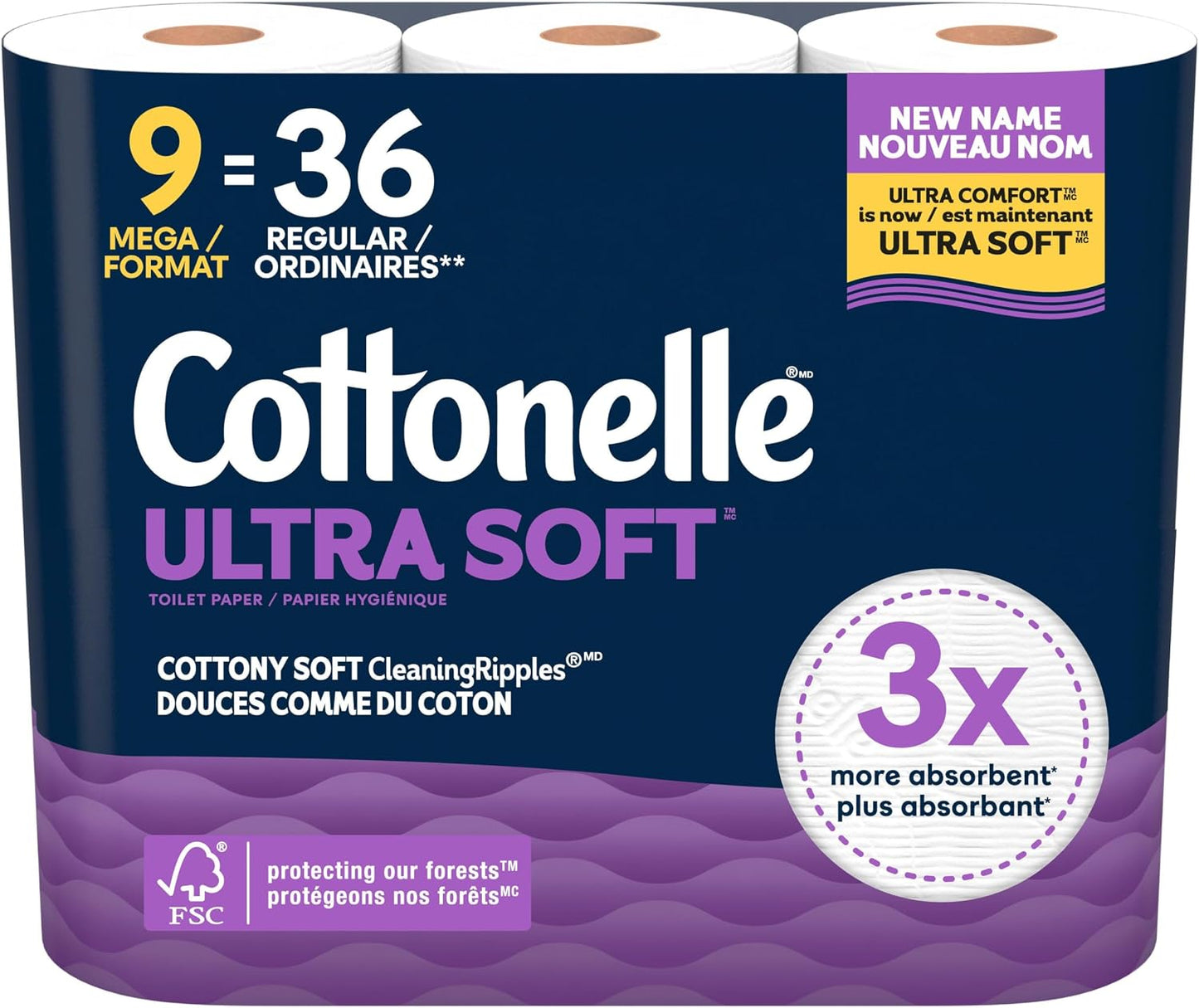 COTTONELLE ULTRA COMFORT BATH TISSUE 244SHEET 9 pack of 4
