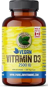 Pure Lab Vitamins Vegan Vitamin D3 2500 IU 120 vegi caps