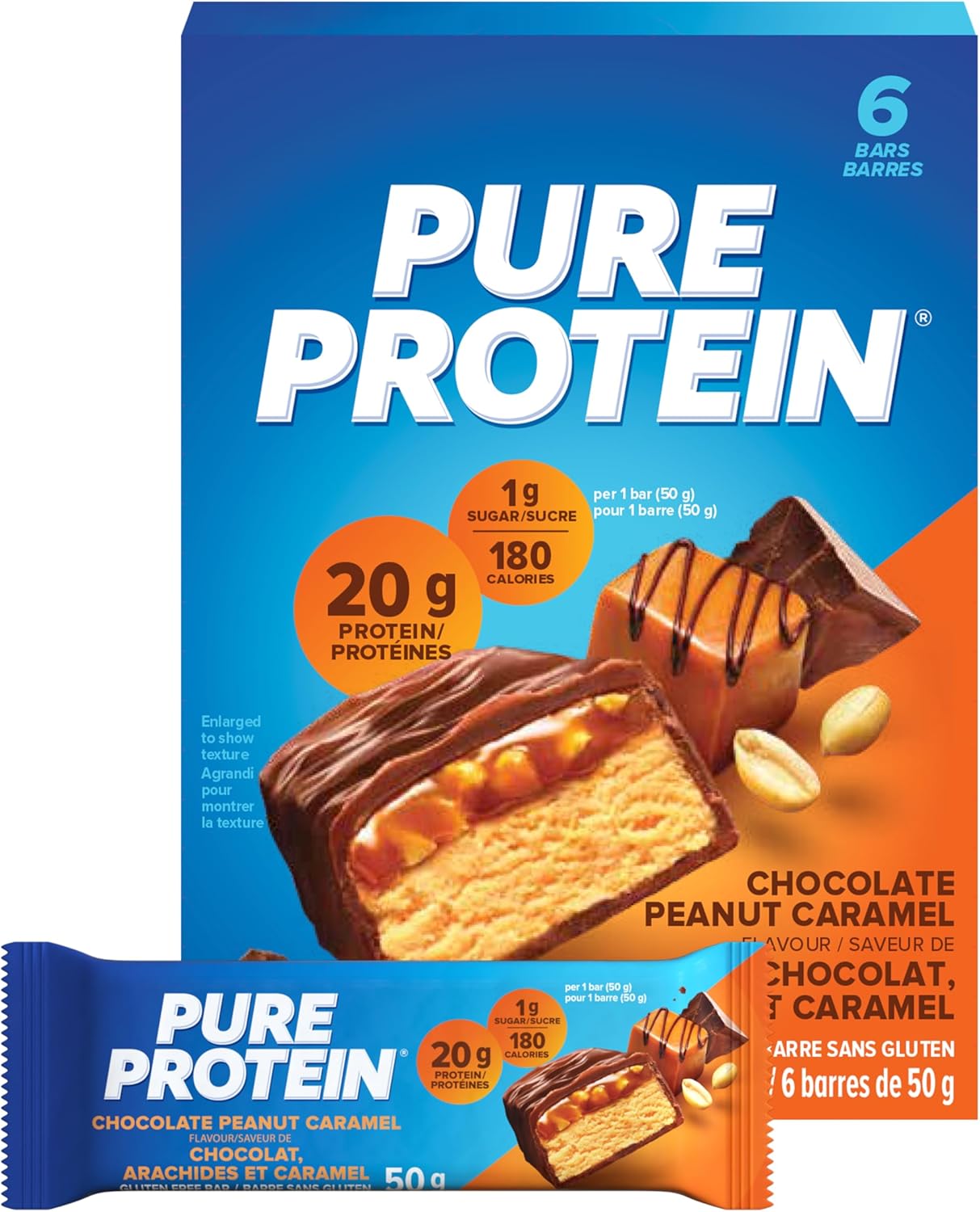 PURE PROTEIN VALUE PACK PEANUT CARAMEL 6X50G BAR