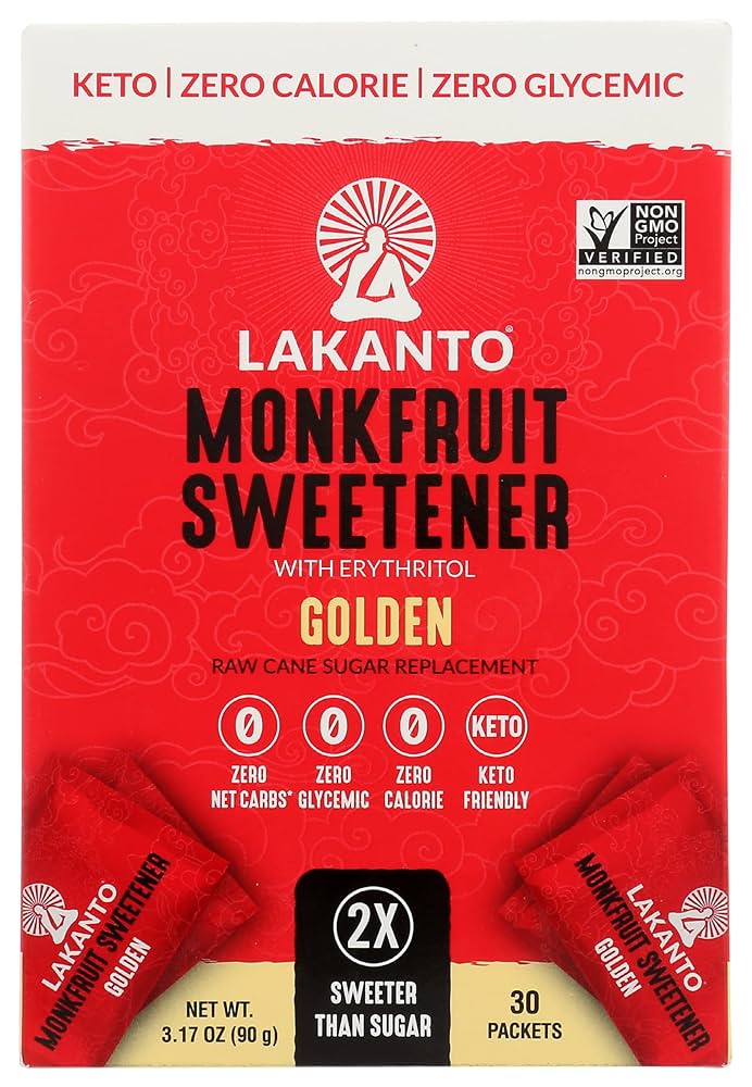 LAKANTO   Golden - 2x Sweeter than sugar: 30 Sachets   90 g / 30 x 3 g sachets
