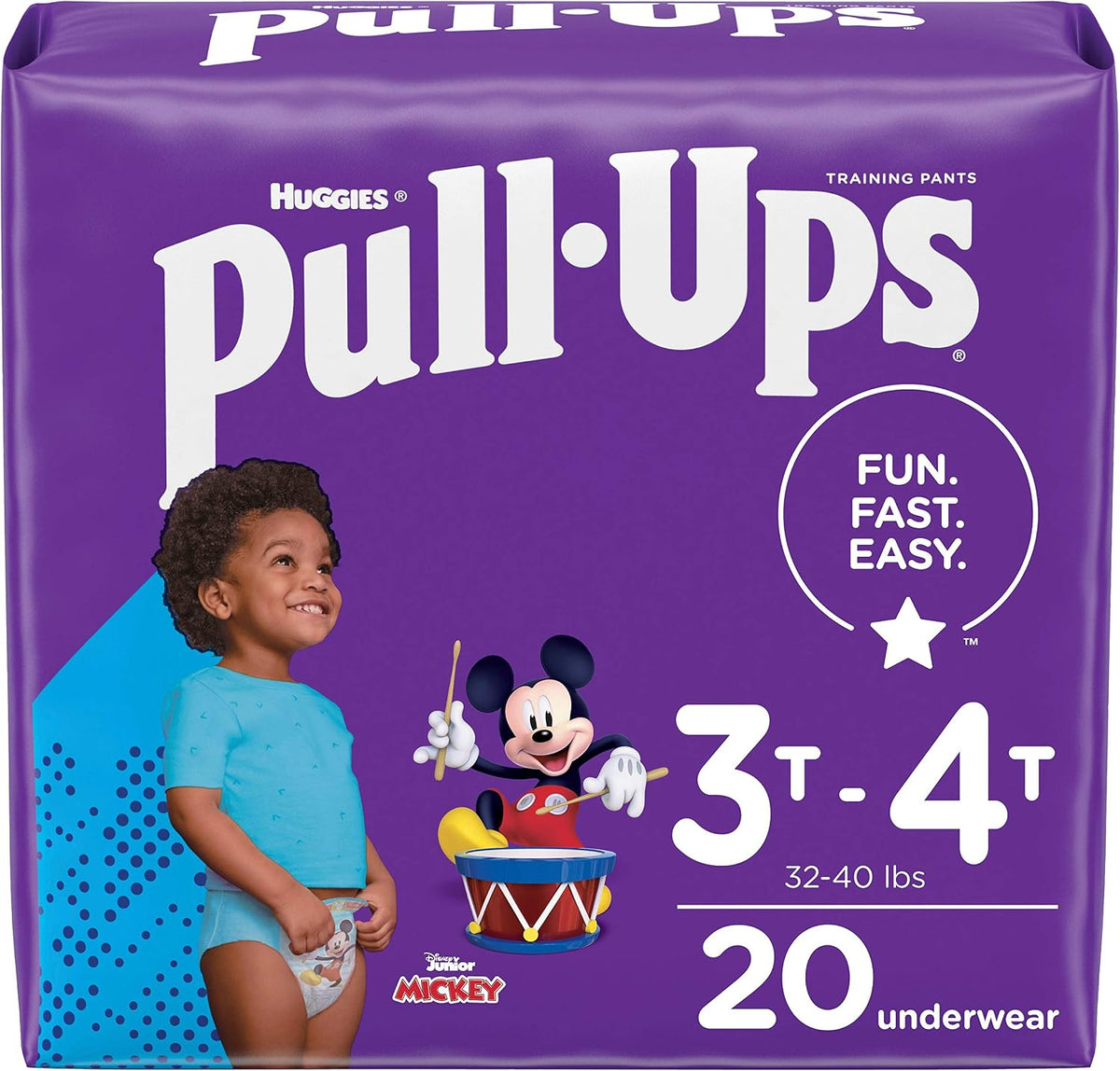 HUGGIES PULL-UPS TRAINING PANTS JB 3T-4T BOY 20 pack of 4