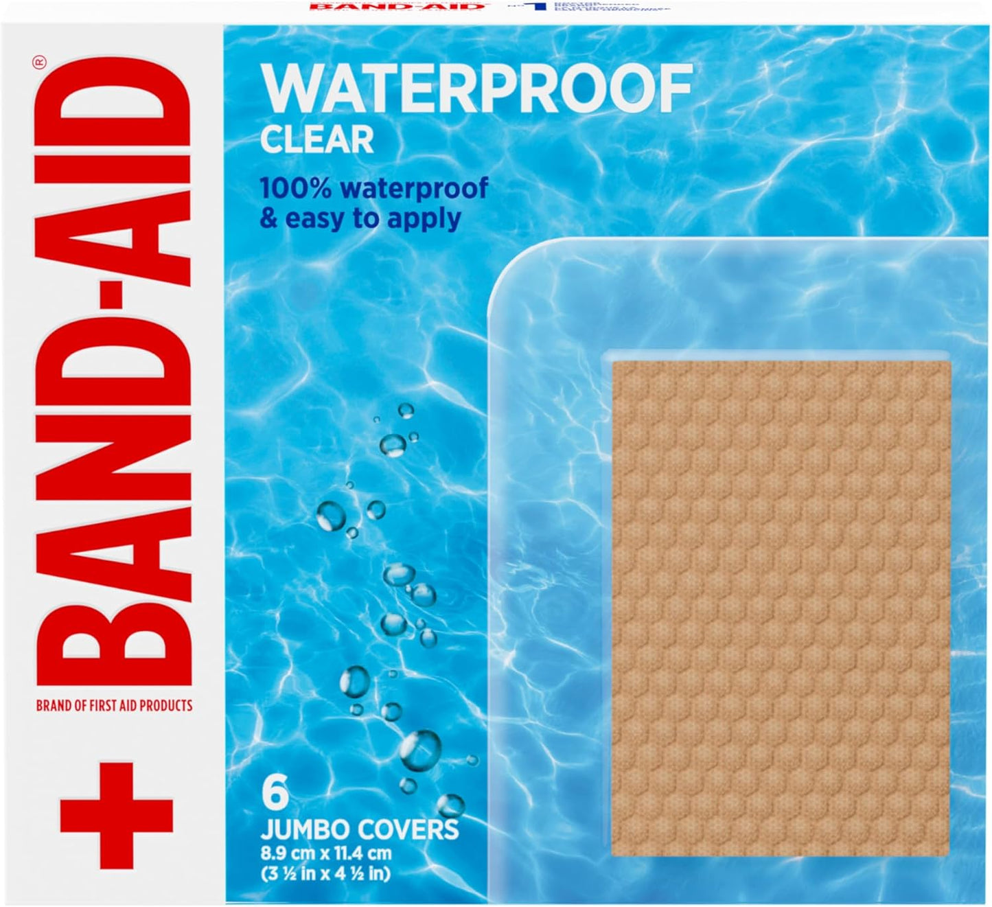 BAND-AID COVERS WATERPROOF JUMBO 6
