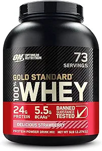 OPTIMUM NUTRITION GOLD STANDARD 100% WHEY DELICIOUS STRAWBERRY 5lbs