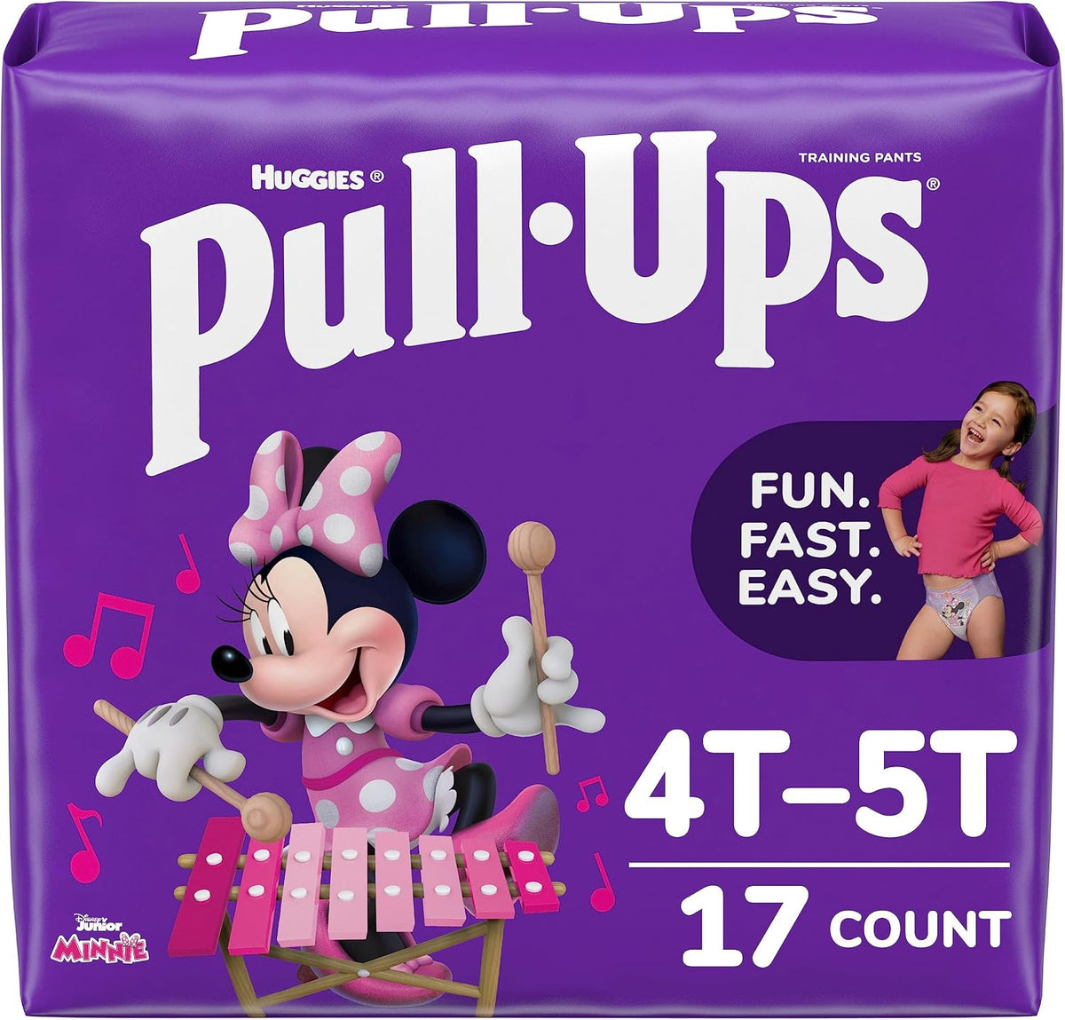 HUGGIES PULL-UPS TRAINING PANTS JB 4T-5T GIRLS 17 pack of 4