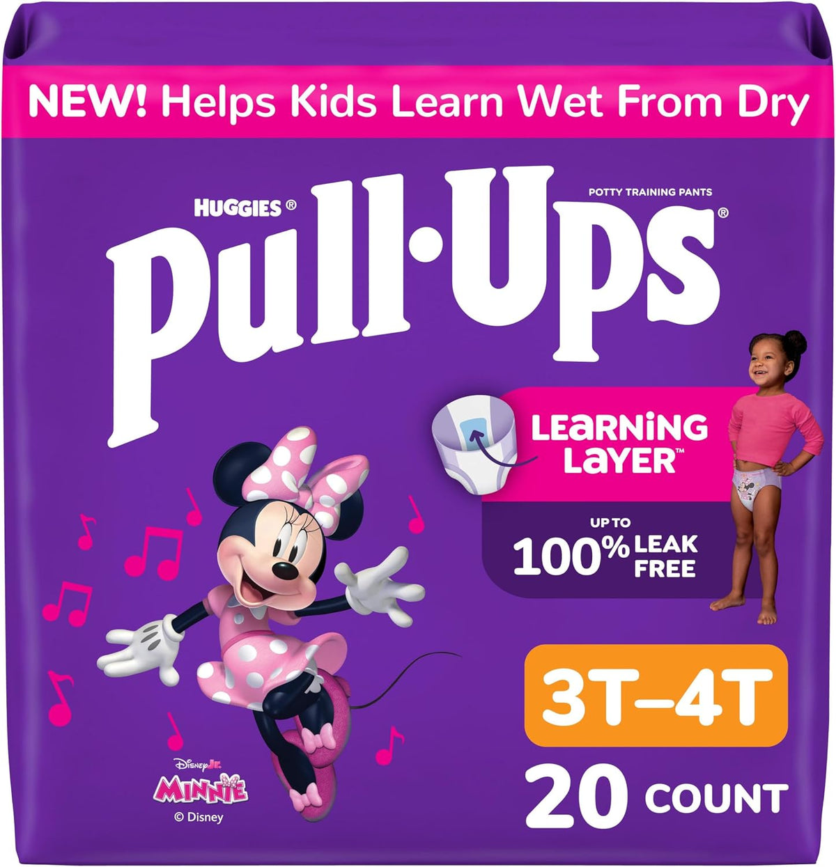 HUGGIES PULL-UPS TRAINING PANTS JB 3T-4T GIRLS 20 pack of 4