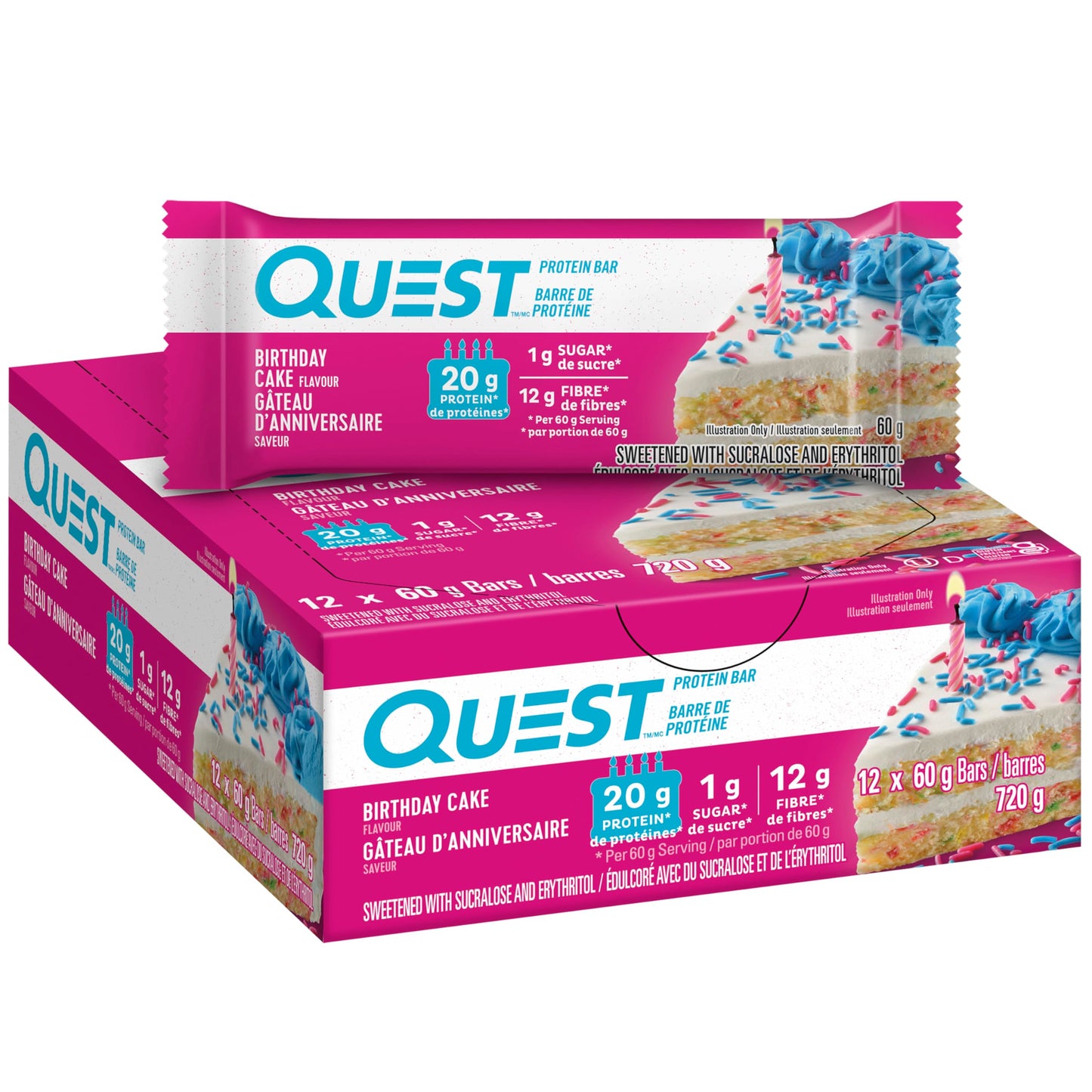Quest Quest Bar, Birthday Cake, 12/box