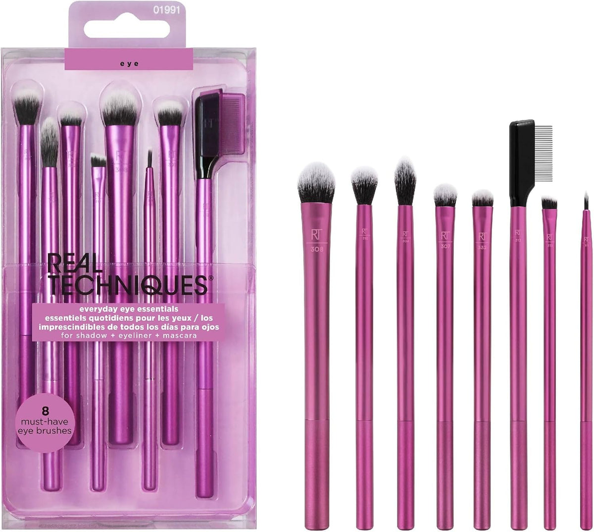 REAL TECHNIQUES EVERYDAY EYE ESSENTIALS 8 pack of 6