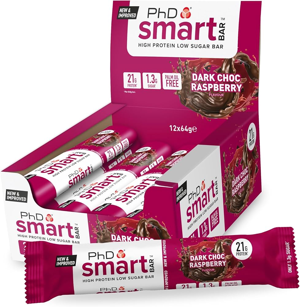 PhD Nutrition Smart Bar, Dark Choc Raspberry, 12/box