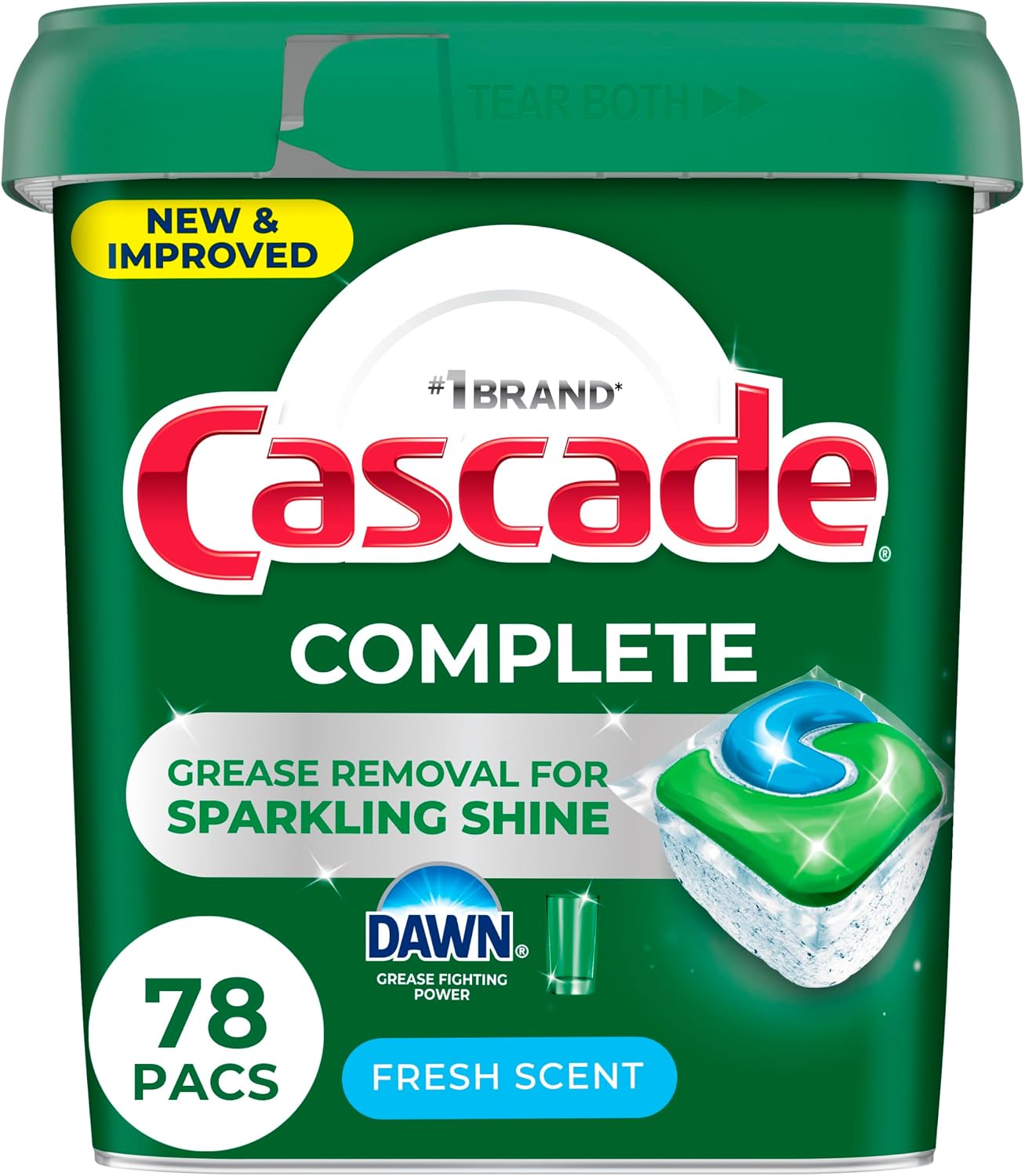 CASCADE ACTION PACS COMPLETE FRESH 15 pack of 5