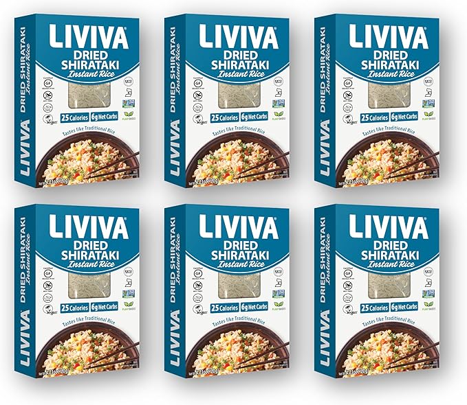 LIVIVA Dried Shirataki Instant Rice, Organic 6ct 120g