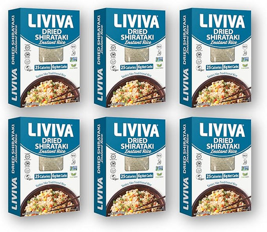LIVIVA Dried Shirataki Instant Rice, Organic 6ct 120g