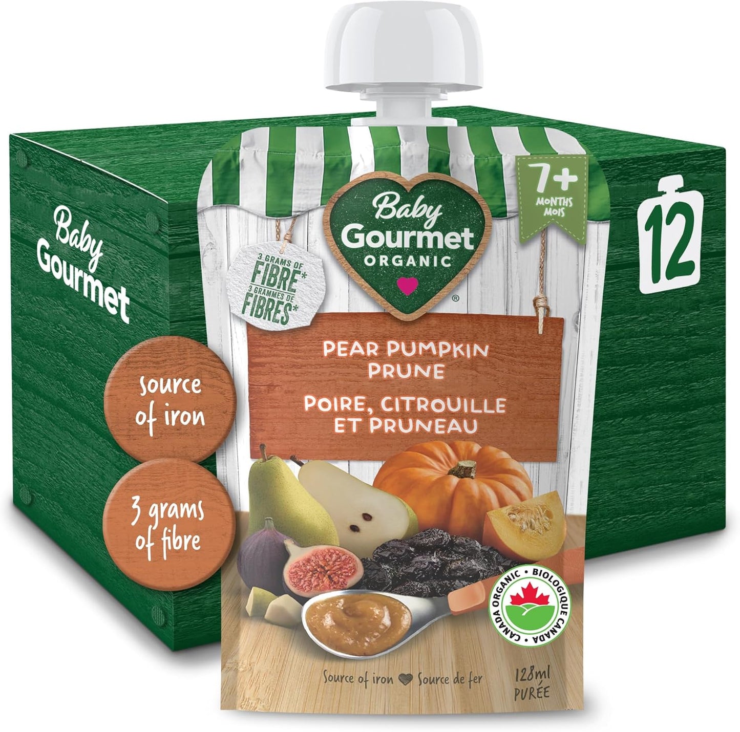 Baby Gourmet Foods Baby Gourmet Plus - 8+ Months Peachy Pumpkin Spiced Amaranth128ML