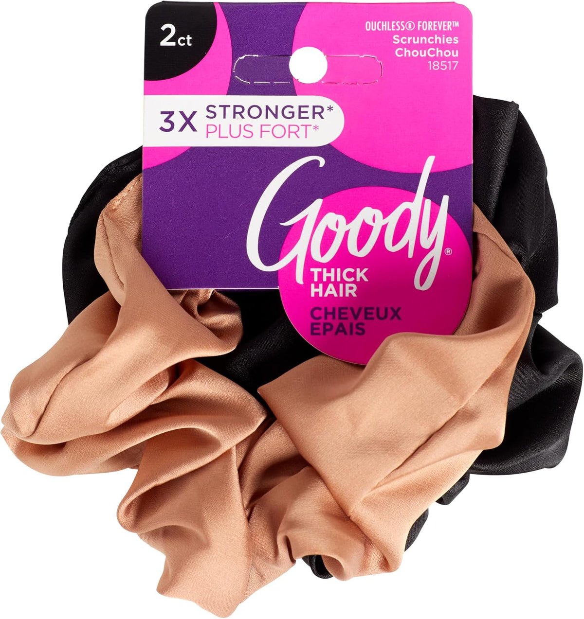 GOODY SCRUNCHIES FOREVER SATIN 2 pack of 3