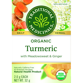 TRADITIONAL MEDICINALS Organic Turmeric Meadowsweet & Ginger tea 16 bags