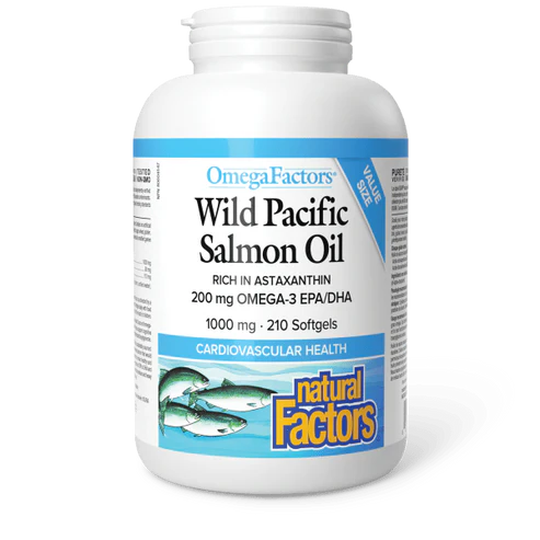 Natural Factors   Wild Pacific Salmon Oil 1000 mg, OmegaFactors®   210 sglssgls