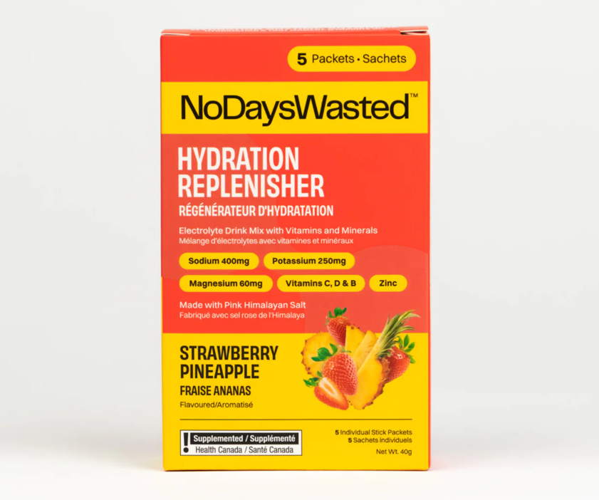 NO DAYS WASTED Hydration Replenisher Strawberry Pineapple, 5pk