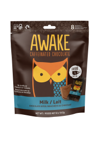 AWAKE CHOCOLATE SNACKS -  Pouch, Milk Chocolate (Fair Trade)    13.5g