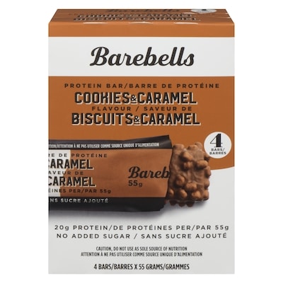 BAREBELLS BAREBELLS PROTEIN BAR COOKIES & CARAMEL 55g - 4/box