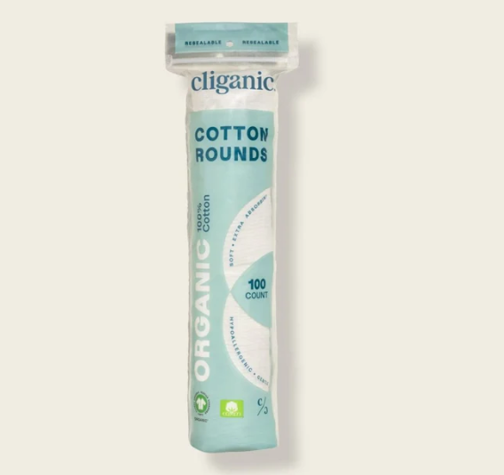 CLIGANIC Organic Cotton Rounds, 100ct