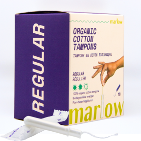 Marlow Organic Cotton Tampons (Regular) 18box
