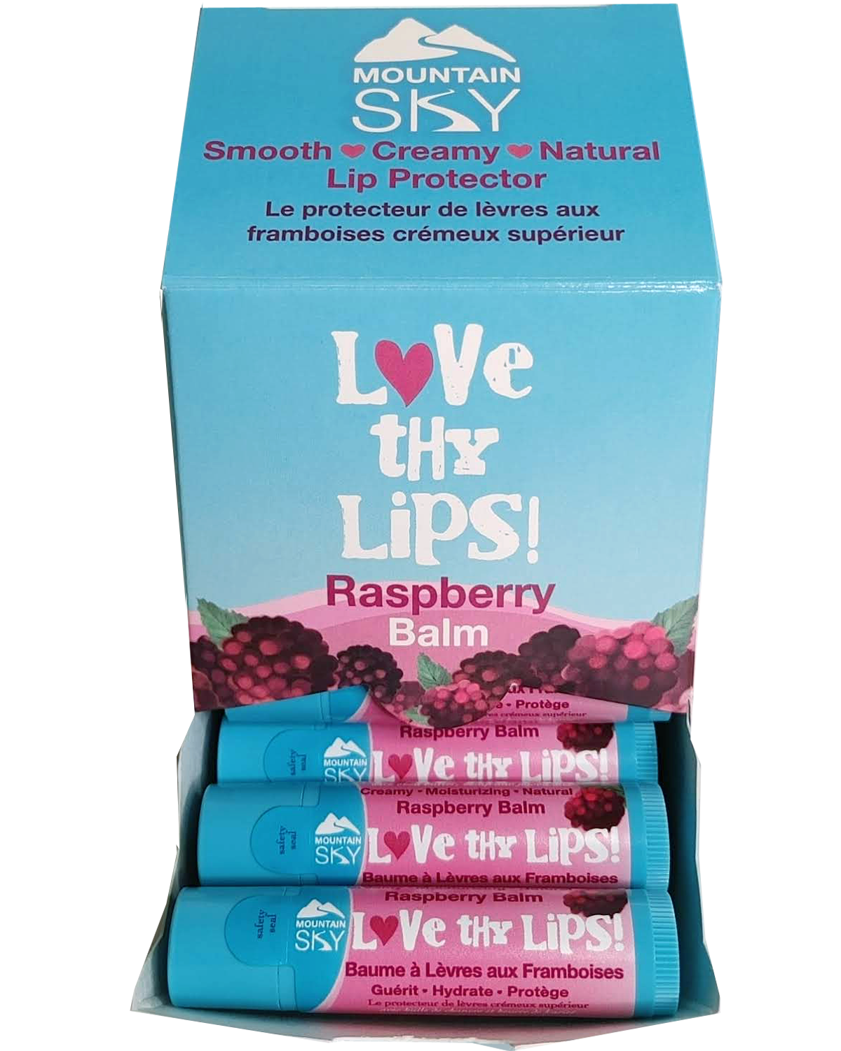 Mountain Sky Soaps   Raspberry Lip Balm Tray 21 x 4g