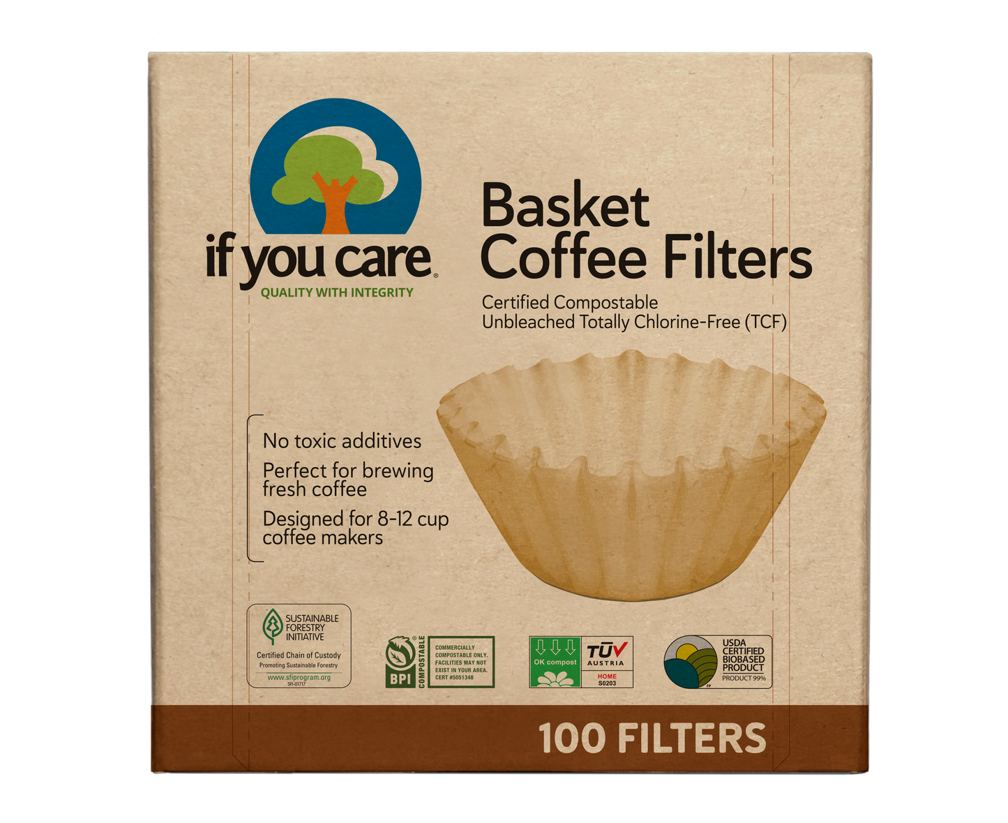 If You Care Products-8" Basket Coffee Filters