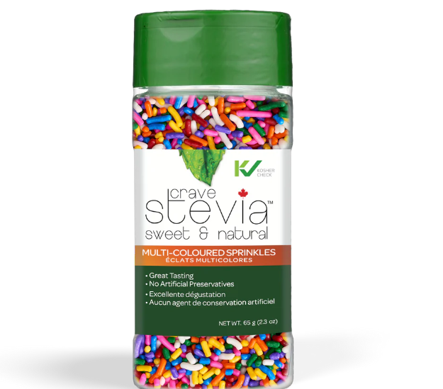 CraveSteviaPremiumBakingProducts Multi-Coloured Sprinkles 65g