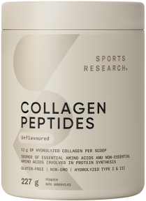 Sports Research Organic Collagen Peptides Unflavore 227g