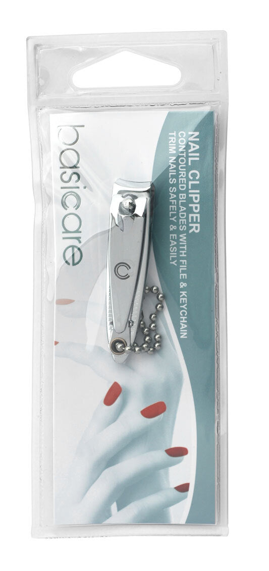 BASICARE NAIL CLIPPER WITH FILE & KEYCHAIN