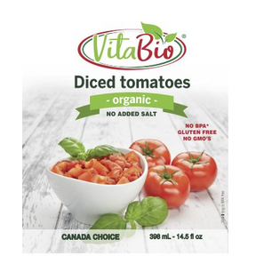 Vita-Bio   Diced Tomatoes No Salt Added 12 x 398ml
