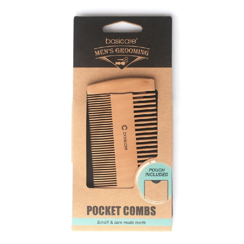 BASICARE MEN'S POCKET COMBS WITH POUCH