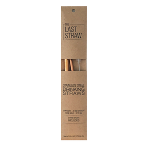 The Last Straw   Stainless Straw Duo: Rose Gold w/brush 1un