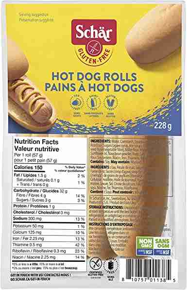 SCHAR Hot Dog Rolls 4pk