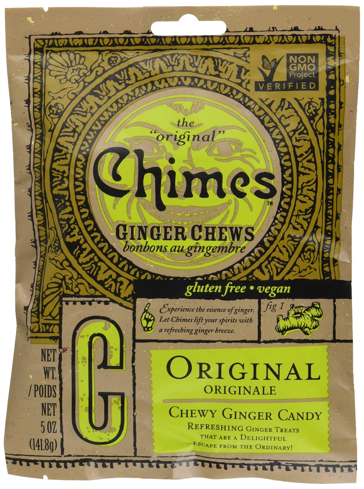Chimes Ginger Chews (Bag) Original Ginger Chews 141.8G