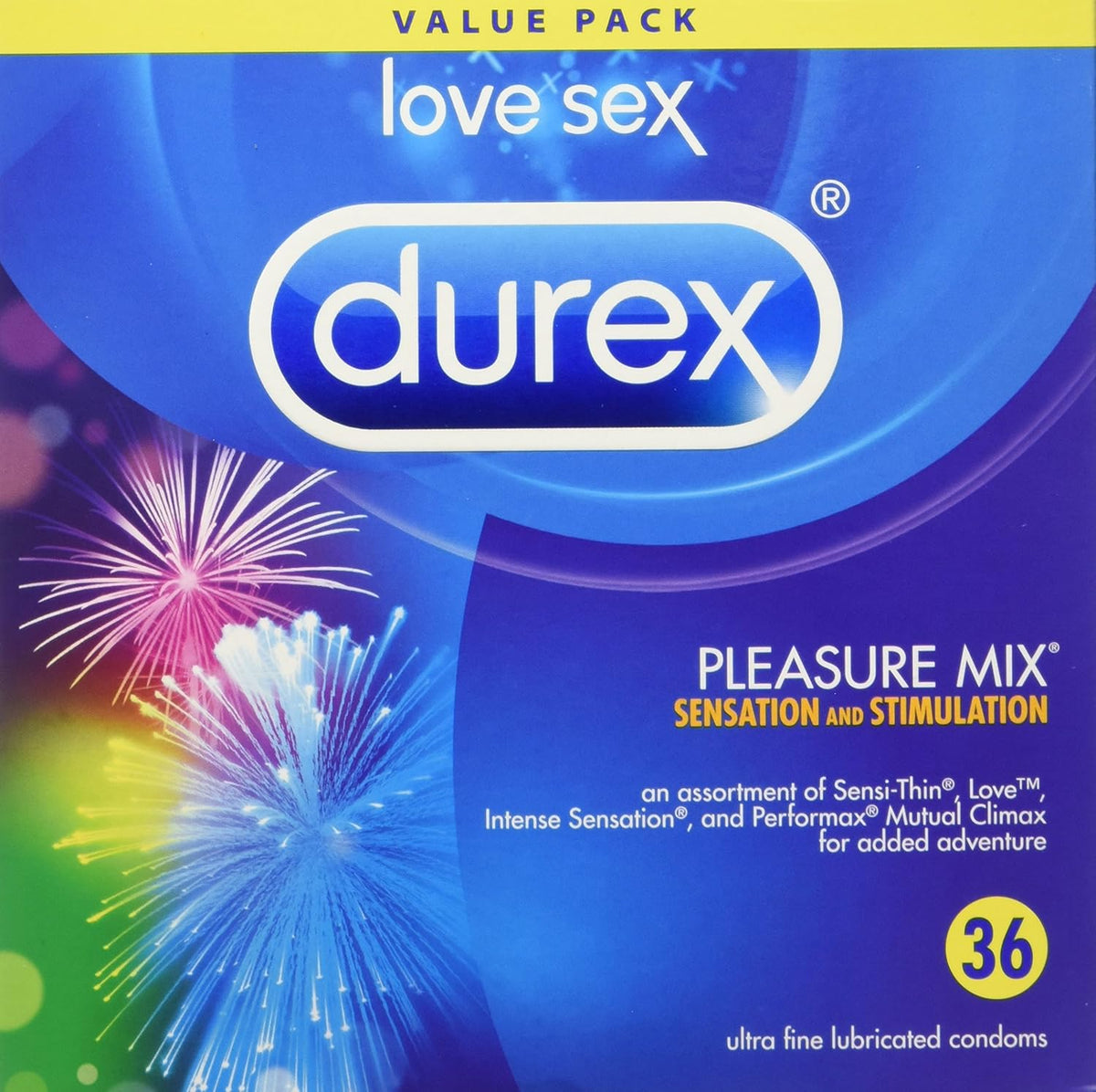 DUREX PLEASURE CONDOMS ASTD 36