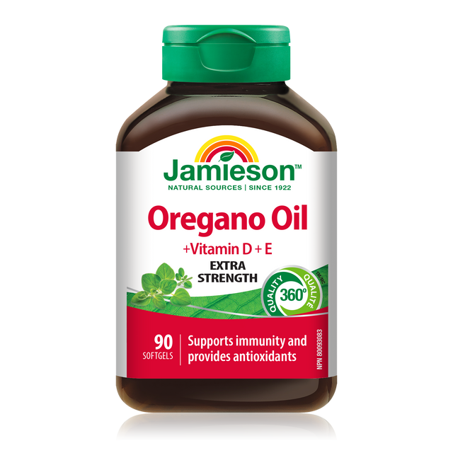 Jamieson JMS Oregano Oil with Vit D + E Extra Strength 90Softgels