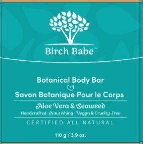 Birch Babe Body Bar - Aloe Vera & Seaweed 115g