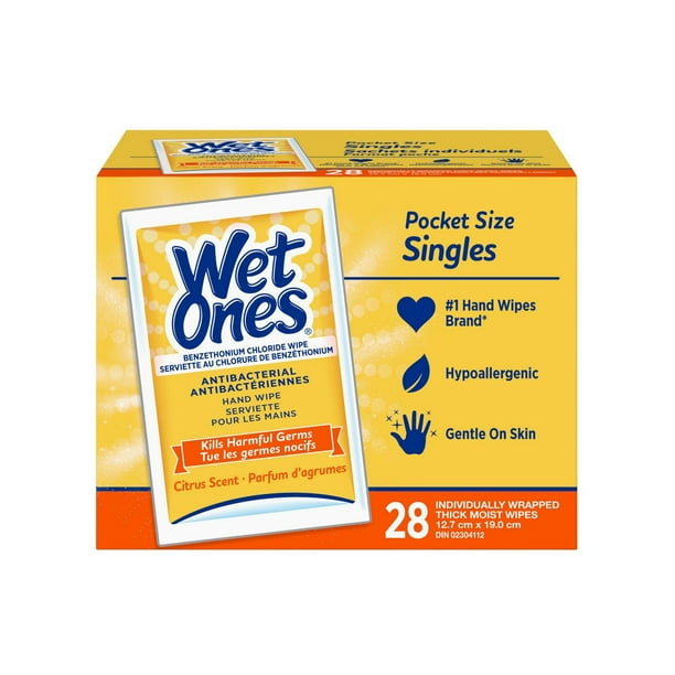 WET ONES CITRUS ANTIBACTERIAL SING 28