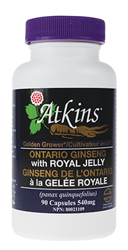 Atkins Ginseng   Ontario Ginseng with Royal Jelly 90caps