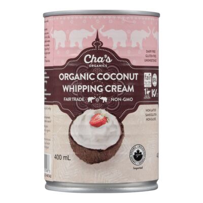 Cha's Organics Coconut Whipping Cream 6 x 400ml