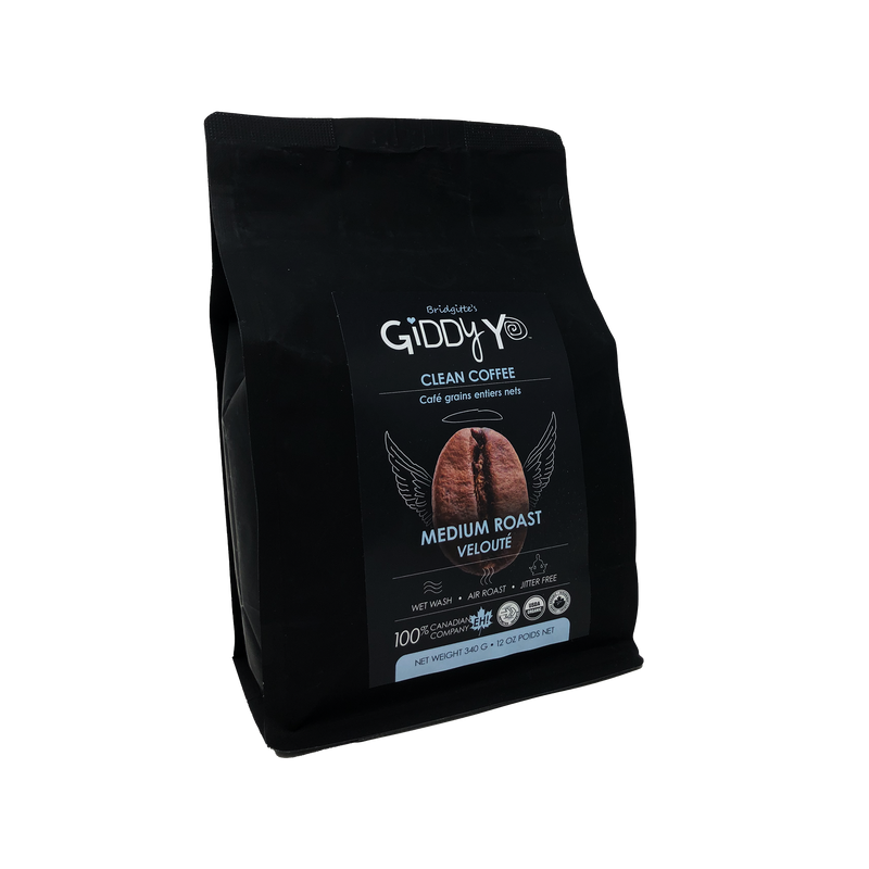 GIDDY-YO Coffee Beans, Medium Roast - Fairly Traded & Organic 12 oz/340 g