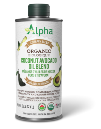 Alpha Health NEW! Organic Coconut Avocado Oil Blend 250 mL