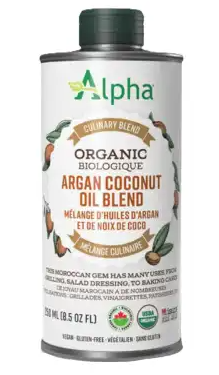 Alpha Health NEW! Organic Argan Coconut Oil Bland 250 mL